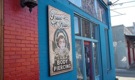 Shop front of a tattoo artist